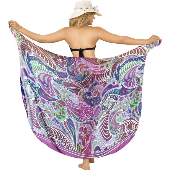 HAPPY BAY Women's Bikini Wraps Beach Wrap Sarong Cover up Skirt Bathing suit Swimsuit Cover Ups for Swimwear Women One Size Lilac, Paisley