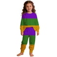 thumbnail image 4 of CAIVO Kids Carnival Print Girls Two Piece Outfit Sets Long Sleeve Tops Pant Sets O-Neck Playful Party Casual Wear Comfortable Coordinated Tops And Shorts Fashionable Clothing Sets, 4 of 4