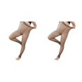 thumbnail image 1 of relayinert Confortable Femmes Molleton Doublé Collants Faux Collants Translucides Noir 260g Toeless 2PCS, 1 of 1