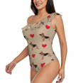 thumbnail image 3 of Yiaed German Shepherd Dog Print Women One Piece Swimsuits Tummy Control One Shoulder Bathing Suits Pattern Ruffle Swimwear-XX-Large, 3 of 8