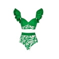 thumbnail image 6 of Sexy High Waist Bikinis Sets Ruffled Printed Women‘s Swimsuit Dot Two Pieces Swimwear Brazilian Bathing Suits Beachwear 2024, 6 of 7