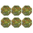 thumbnail image 2 of Honeii Camping 1 Print Leather Coaster Set of 6, Ideal for Safeguarding Your Furniture from Drinks Spills and Effortless Cleanup,Octagon, 2 of 6