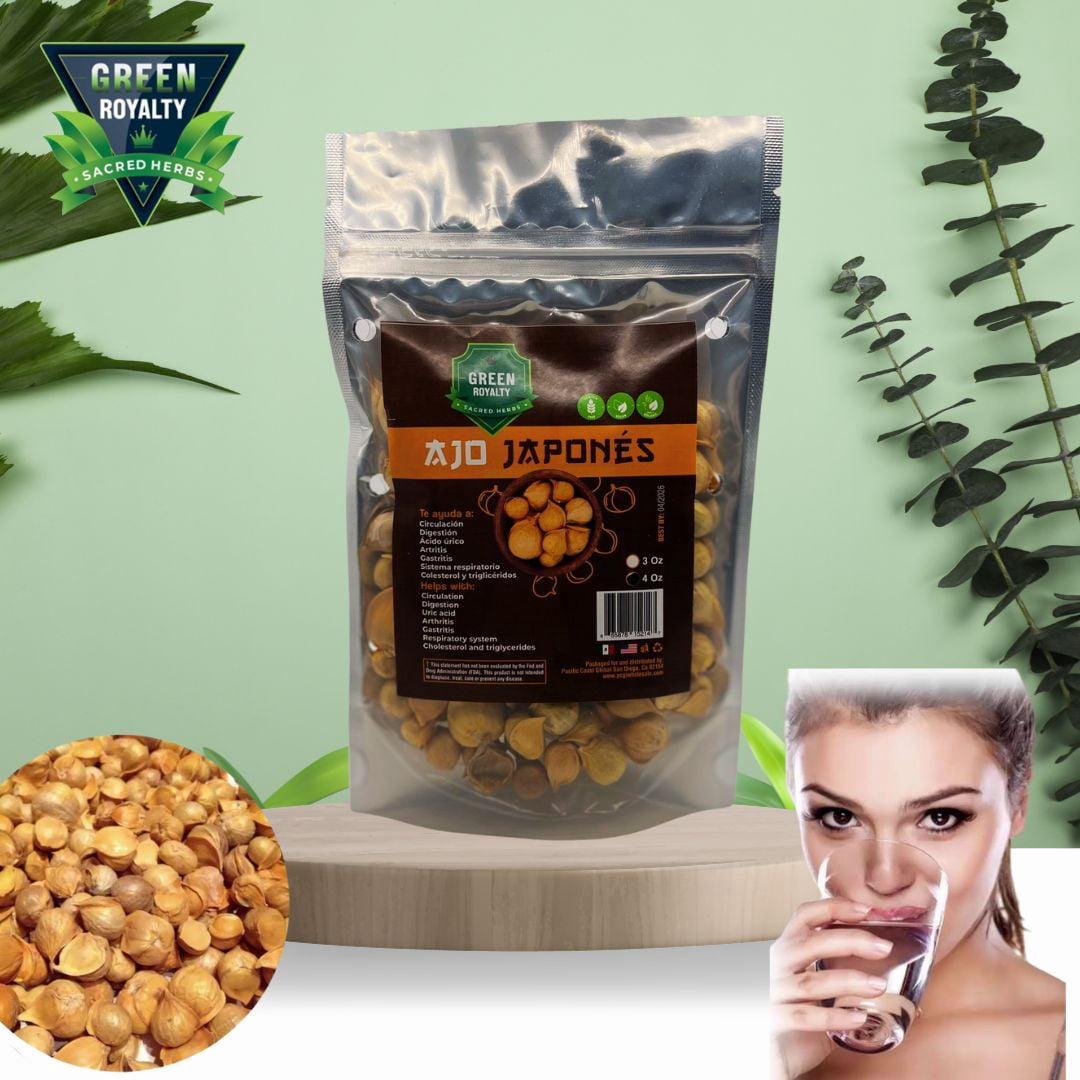 Green Royalty - Japanese Garlic- 100% natural (3oz) resealable bag- Organic-gluten free.  Ajo Japones