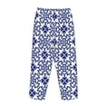 thumbnail image 5 of Disketp Blue And White Porcelain Chinaware Print Women'S Comfy Pajama Pants Casual Drawstring Palazzo Lounge Wide Leg Pants, 5 of 9