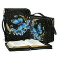 thumbnail image 3 of FOR U DESIGNS Moon Galaxy Bible Cover Case for Women Butterfly Floral Bible Cover PU with Shoulder Strap Bible Book Cover Carrying Case Size XL Soft Bible Study Tote Bag Organizer for men, 3 of 7