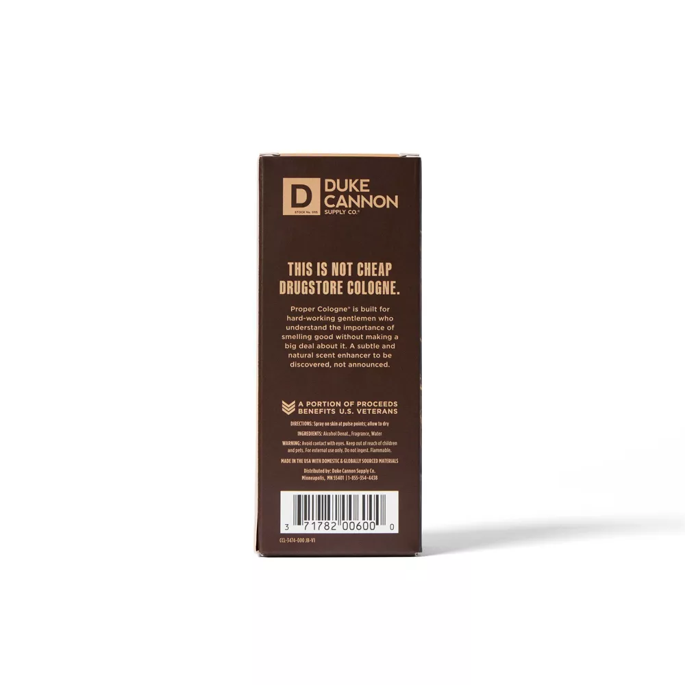 Duke Cannon Supply Co. Proper Cologne Palomino Scent, Mahogany & Vanilla, 1.7 fl oz