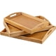 thumbnail image 1 of 3-pack bamboo serving platter set, 3 sizes rectangular wooden trays with handles for breakfast, tea, coffee, 1 of 5