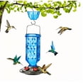 thumbnail image 7 of Glass Hummingbird Nectar Feeder, 24 oz, 6 Feeding Ports, Ant Moat, Leak-Proof, Outdoor Hanging Bird Feeder for Garden and Balcony Sky blue, 7 of 7