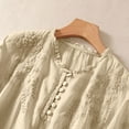 thumbnail image 2 of yievot Blouses for Women Dressy Casual V Neck Short Sleeve Tops Summer Cotton Linen Shirts, 2 of 7