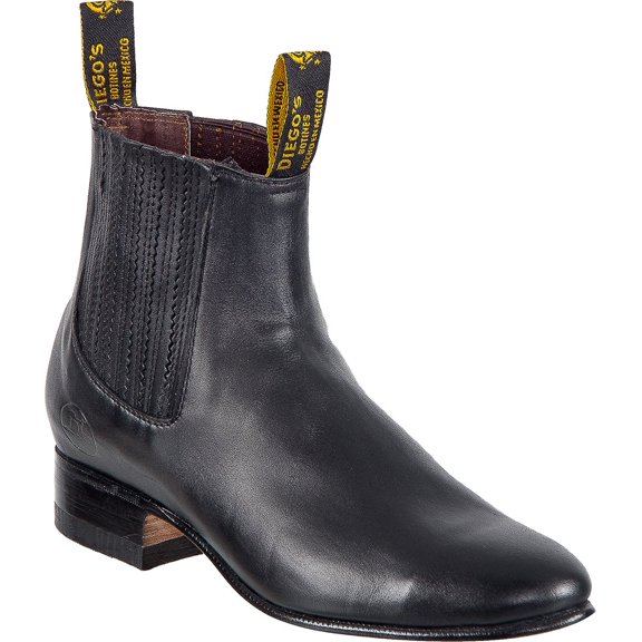 Men’s Genuine Leather Classic Botin Short Ankle Smooth Leather Cowboy Western Boot