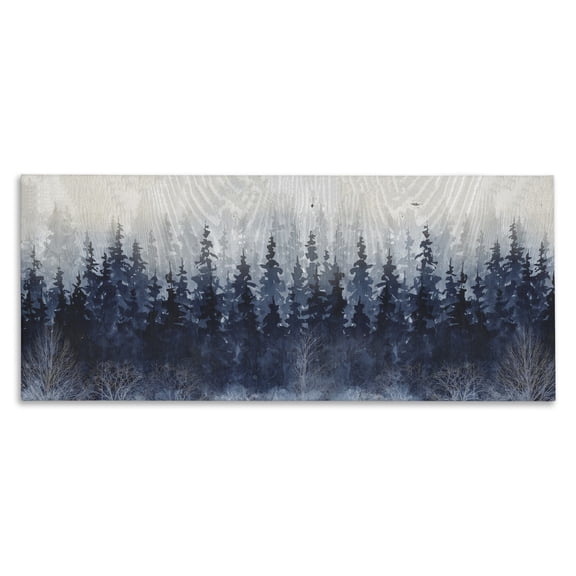 Stupell Industries Rustic Lodge Rustic Blue Forest Tree Line Canvas Art, 40 x 17, by Carol Robinson