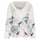 thumbnail image 4 of ICHUANYI Clearance Ladies Fashion Retro Flower Print Long Sleeve V-neck Shirt Woman Casual Loose ICHUANYI "ICHUANYI", 4 of 5