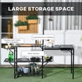 thumbnail image 3 of Portable Folding Camping Kitchen Station, Aluminum & Steel BBQ Prep Table with 3 Side Tables, 2 Shelves, Sink & Lamp Stand, Black, for RV, Picnic, Outdoor Cooking, with Bag, 3 of 7