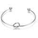 thumbnail image 2 of 1 Brazalete abierto con cuentas redondas en los extremos, acero inoxidable, nudo de amor, brazalete para hacer pulseras abiertas, brazalete semiabierto para mujer, joyería DIY, 2 of 4