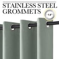 thumbnail image 2 of NICETOWN Full Blackout Linen Curtain for Kitchen, Grommet Energy Smart & Noise Blocking Out Blackout Drapes for Bedroom, Sage Green, 2 Panels, 52" W x 63" L, 2 of 8