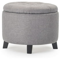 Pemberly Row Modern / Contemporary Bennett Round Storage Ottoman Gray
