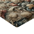 thumbnail image 2 of Ambesonne Rococo Fitted Sheet, Palatial Flowers Posh Ethnic, TwinXL Size, Tan Dark Blue and Pale Ruby, 2 of 3