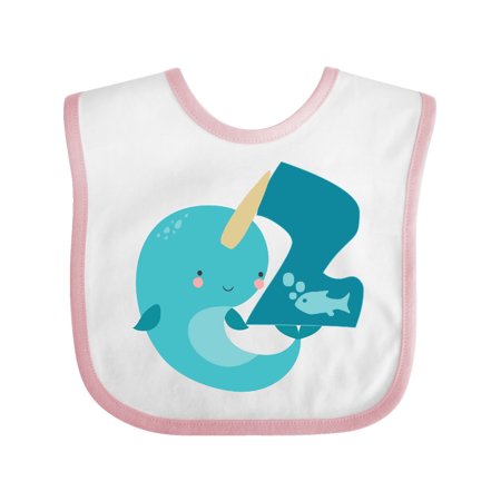 

Inktastic Narwhal 2nd Birthday Gift Baby Boy or Baby Girl Bib