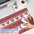thumbnail image 4 of Long Mouse Pads for Desk,Red Christmas Knitted Pattern Desk Mats on Top Of Desks, Desk Mouse Pad Extra Large with 3mm Non-Slip Base and Stitched Edge for Gaming,Office,Work,Home 31.5x11.8in, 4 of 5