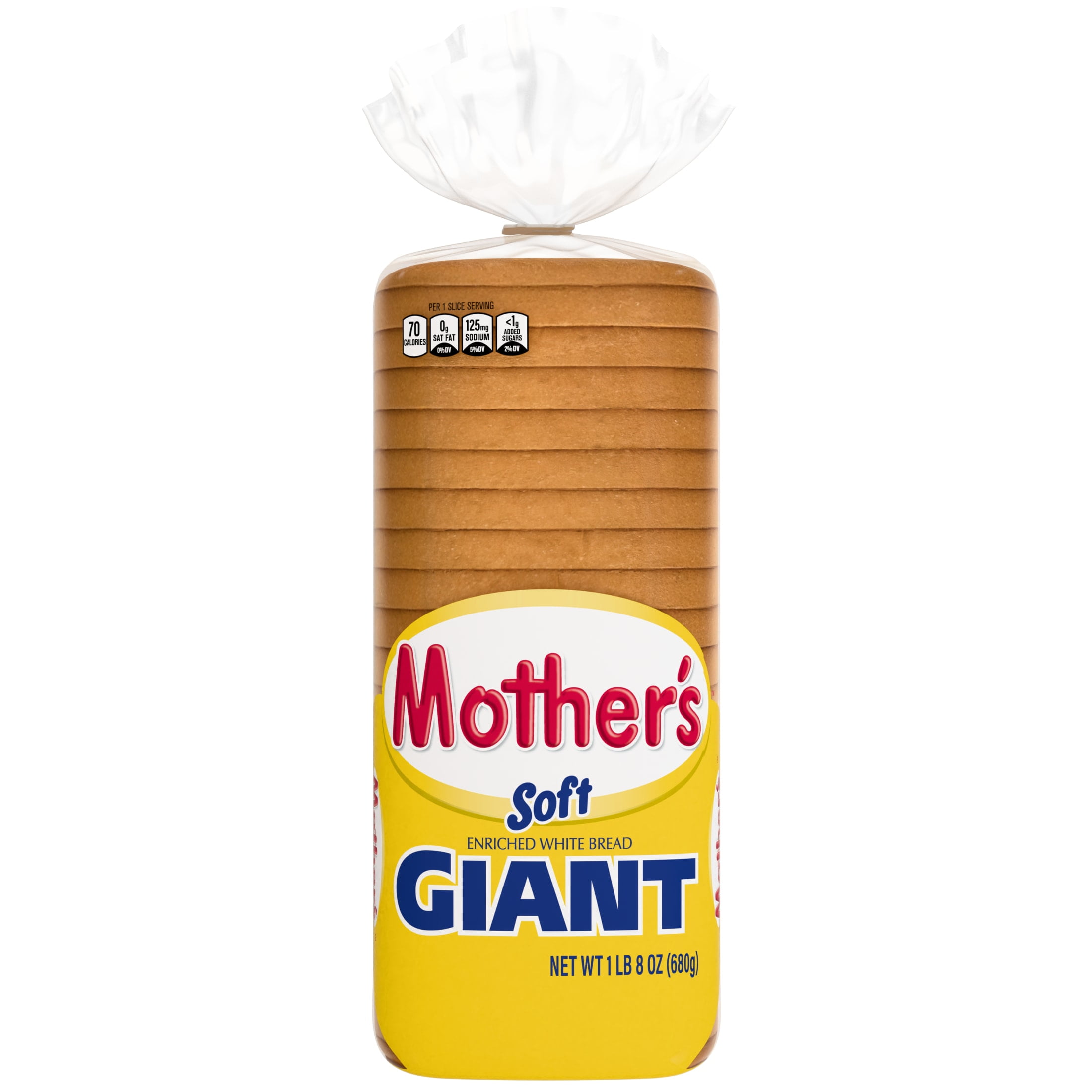 Mother's Giant Bread, 24 oz, Plain White Bread, Bag