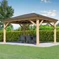 thumbnail image 3 of Yardistry 12 ft. × 16 ft. Meridian Cedar Gazebo with Aluminum Roof, 3 of 13