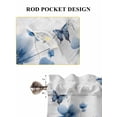 thumbnail image 6 of Navy Blue Floral Living Room Curtains 2 Panel, Spring Flowers Butterflies Wooden Cafe Window Treatment, Farmhouse Bedroom Bathroom Kitchen Curtains Drapes 104"x54", 6 of 6