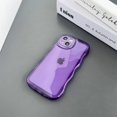thumbnail image 6 of Compatible with iPhone 14 Case,Cute Clear Curly Wave Frame Shape Design with Camera Lens Protector Cover,Soft Slim Transparent TPU Full Protection Case for Women and Girls-Purple, 6 of 6