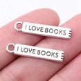 thumbnail image 2 of K-KED Multicolor 100 Pcs Tibetan Silver I Love Books Charms Pendant 27x5MM Diy C15429-Tibetan Silver, 2 of 6
