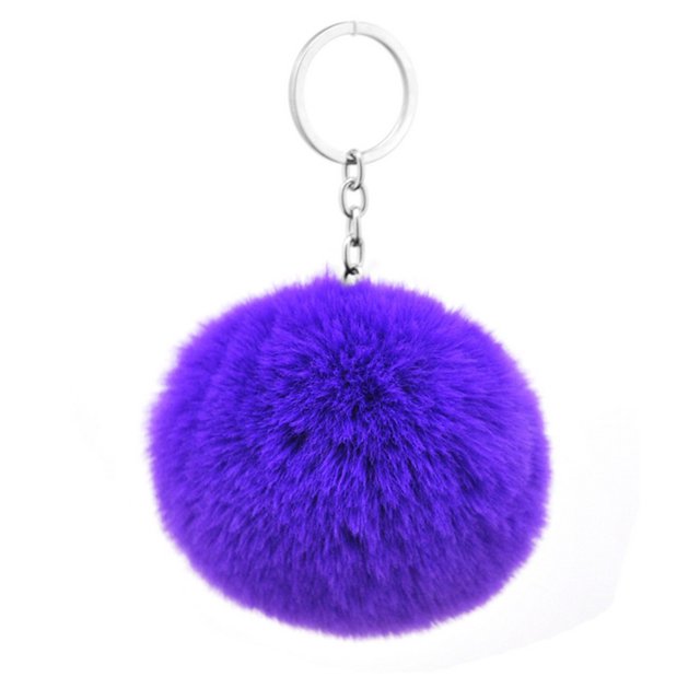 Minnieouse LLavero de pompón de felpa a la moda para el hogar, llavero de coche, colgante portátil, monedero, pompón, llaveros con borlas, Ropa, zapatos y accesorios Miscelánea Violeta Minnieouse AP014094-09