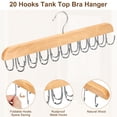 thumbnail image 3 of Organizador Bra Hanger Resovo para camisetas sin mangas, 20 ganchos, armario de madera, 3 of 7