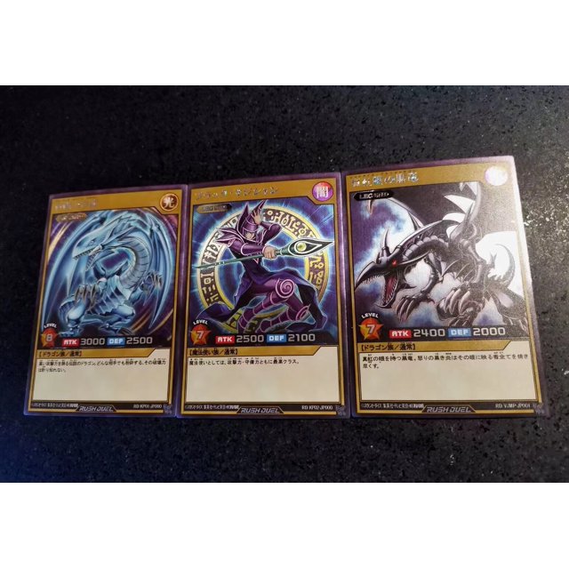 Tarjeta Flash Yu Gi Oh de 3 unids/set, ojos azules, dragón blanco, ojos rojos, dragón negro, juego de mago oscuro, tarjeta de colección de Anime, juguetes de regalo Fivean unisex