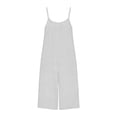 thumbnail image 6 of RYDCOT Womens Jumpsuit Sleeveless Casual Summer Overalls Jumpers Spaghetti Strap Baggy Capri Pants Rompers with Pockets White, 6 of 6