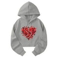 thumbnail image 3 of Mifsaly Valentine Crop Hoodie Women Hearts Print Long Sleeve Hooded Sweatshirt Loose Dressy Casual Pullover Tops Girls Girlfriend Gifts Shirts Outdoor Travel Spring Loungewear S, 3 of 6