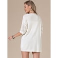 thumbnail image 3 of DARING DIVA Women's Lightweight Open Front Crochet Cardigan Sweaters M White, 3 of 6