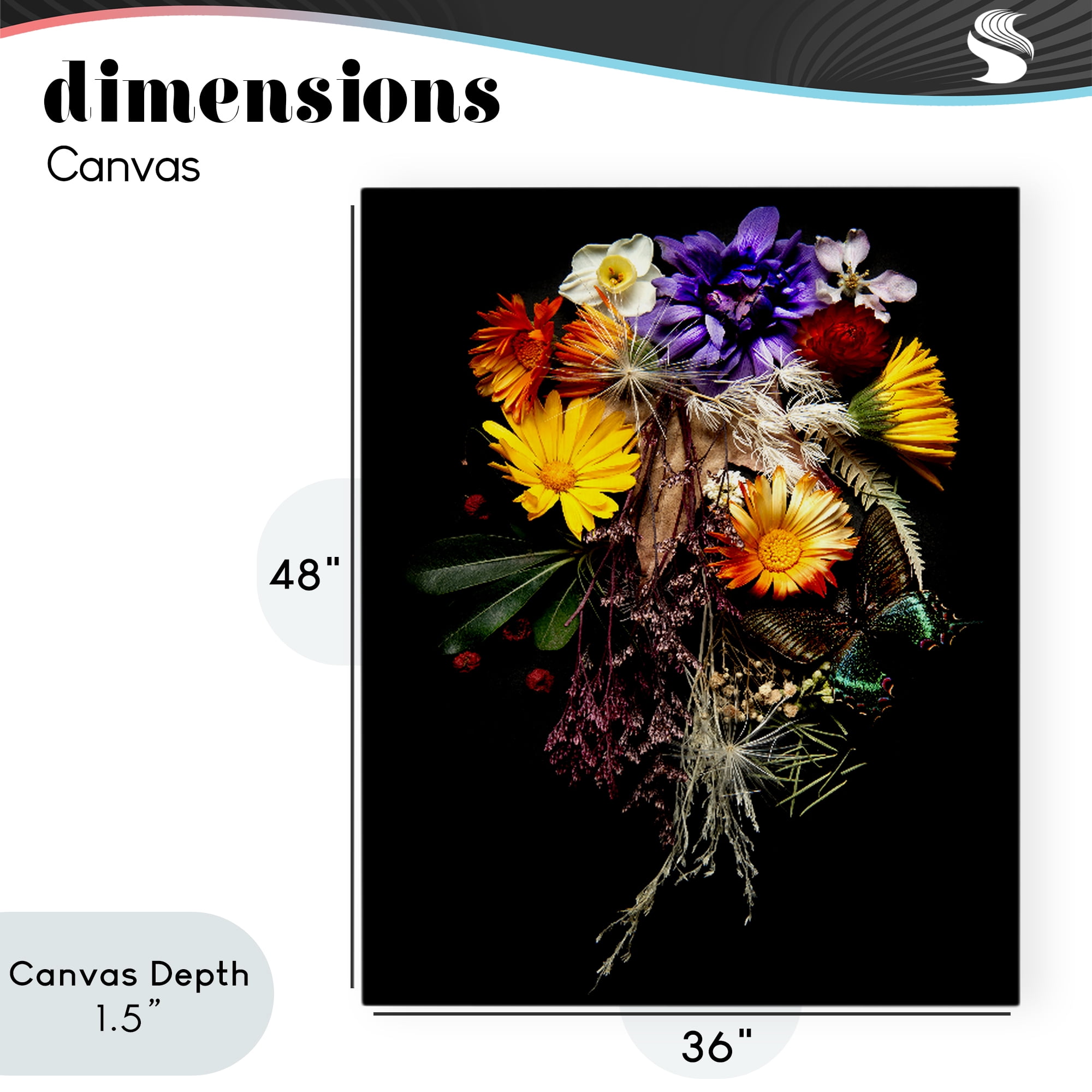 Stupell Industries Butterfly Adorned Arrangement Canvas Wall Art, design by Carl Kravats