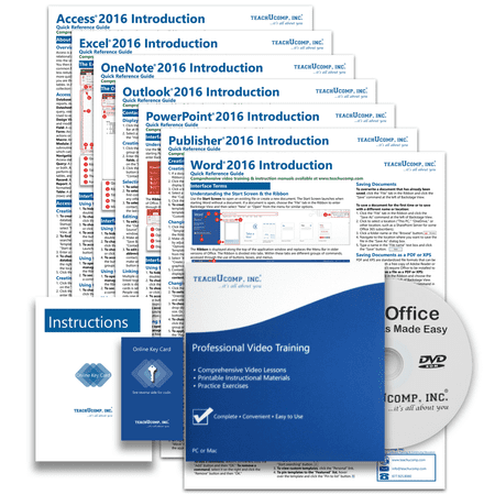 Learn Office 2016 Deluxe Training Tutorial- Video Lessons, PDF Instruction Manual, Quick Reference Software Guide for Windows by TeachUcomp, Inc.