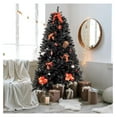 7.5FT Black Christmas Tree, Fake Hinged Christmas Tree with 2500 Branch