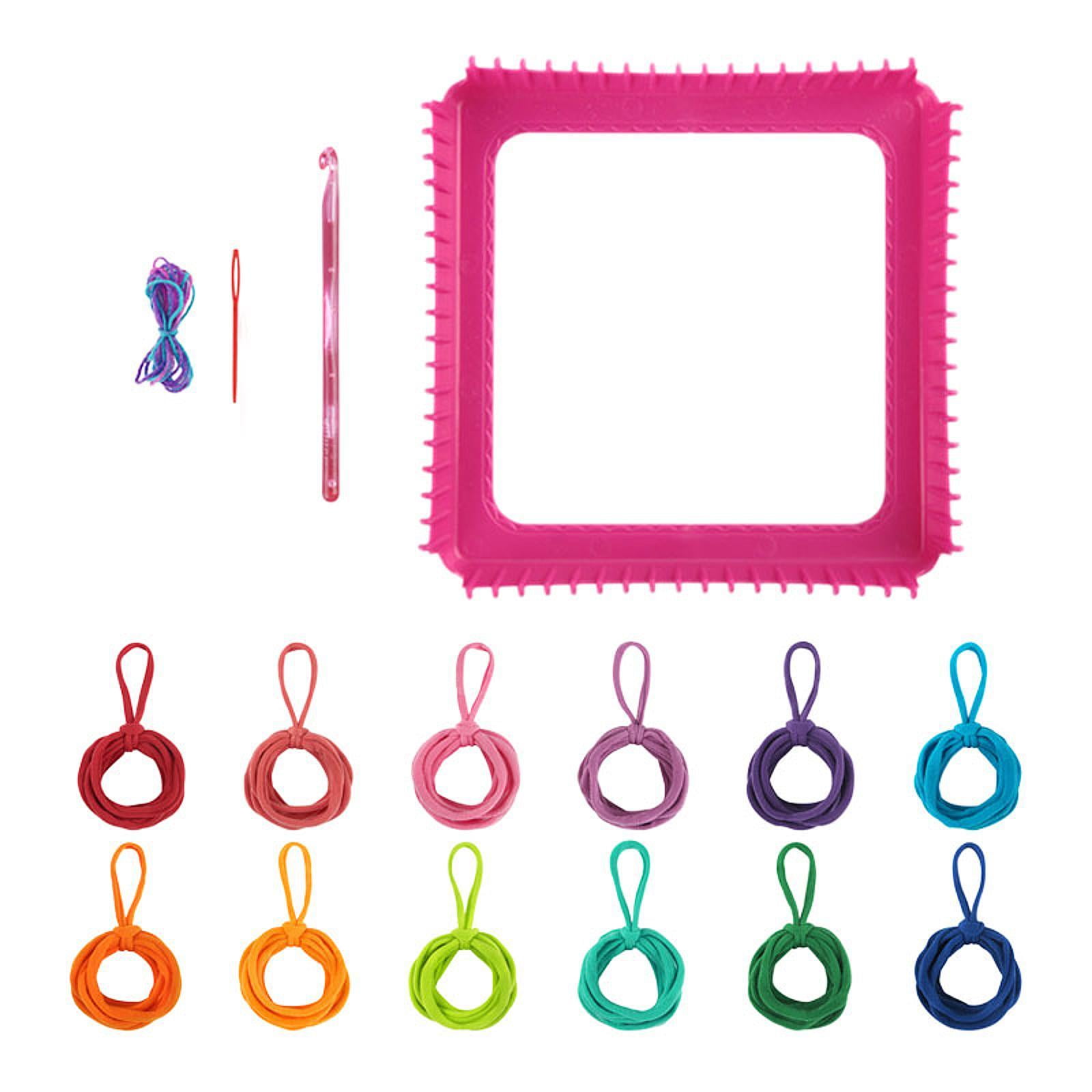 balikha Weaving Loom Kit Toys DIY Knitting Crochet Portable Crafts Gifts Potholder Loops Making Kits Sewing Craft for Adults Children 12 Colors
