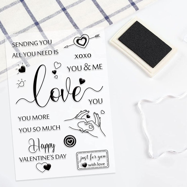 Heart Die and Stamp Set for Scrapbooking Clear Animated Stamps and Cutting  Dies for Card Making Photo Album Decorations 