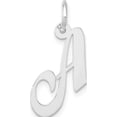 thumbnail image 1 of 14K White Gold Small Fancy Script Letter A Initial Charm (12.61 X 15.69) Made In United States yc651a, 1 of 6