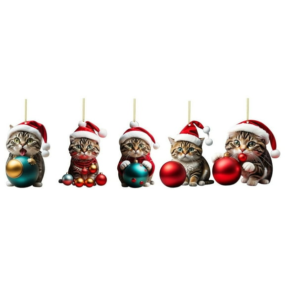 Pack of 10 2D Acrylic Christmas Decoration Funny Christmas Ornament Fun Christmas Pendant Decoration