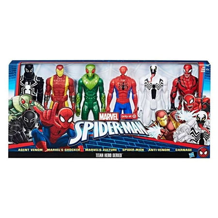 marvel man hero spider titan series venom shocker pack anti vulture agent action figure carnage spiderman target option