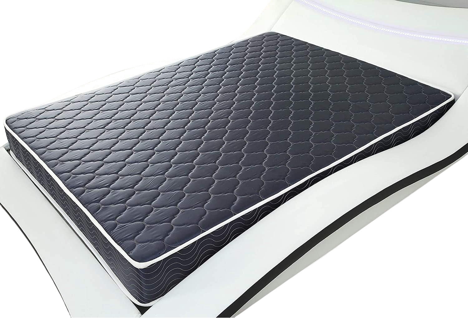 Innerspring Mattresses, 6-inch waterproof high-density foam mattress with navy blue diamond-quilted breathable fabric. Quilting ensures both style and airflow for cool sleep.Full size