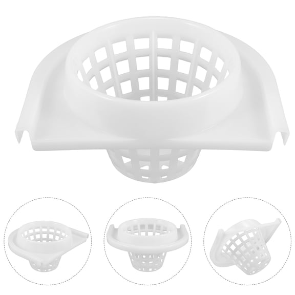 FOLOYORI White Mop Bucket with Basket and Hole Design for Easy Mopping and Fast Water Drainage