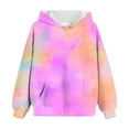 thumbnail image 4 of GXWEA Girls Hoodies Size 10-12 Girls Hoodies Size 14-16 Cute Hoodies For Teen Girls Trendy Preppy Hooded Sweatshirts Oversized Long Sleeve Shirts Gradient Clothes For Girls Purple 9-10 Years, 4 of 5