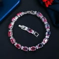 thumbnail image 2 of Natural Rainbow Fire Blue Red CZ Tennis Bracelet for Women Romantic Jewelry Gift, 2 of 9