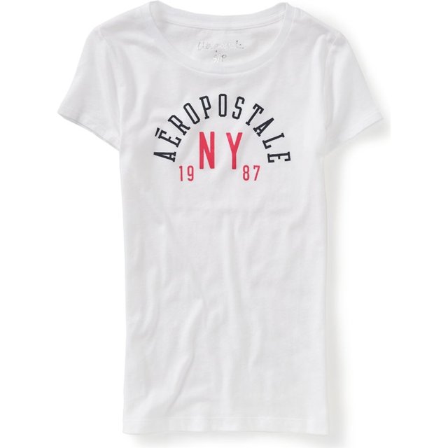 Camiseta gráfica Aeropostale Ny 1987 para mujer blanca grande Aeropostale