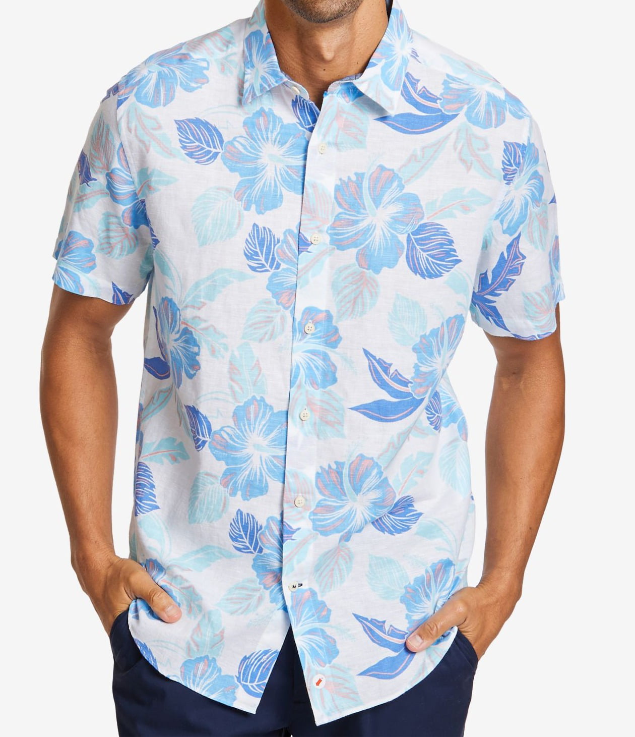 Nautica - Mens Shirt Two Tone Button Down Hawaiian Print XL - Walmart ...