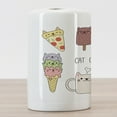 thumbnail image 3 of Cartoon Ceramic Toothbrush Holder, Cats Cafe Hand Drawn in Food Illustration Pizza Ice Cream Cupcakeness Theme, Decorative Versatile Countertop for Bathroom, 4.5" X 2.7", Multicolor, 3 of 4