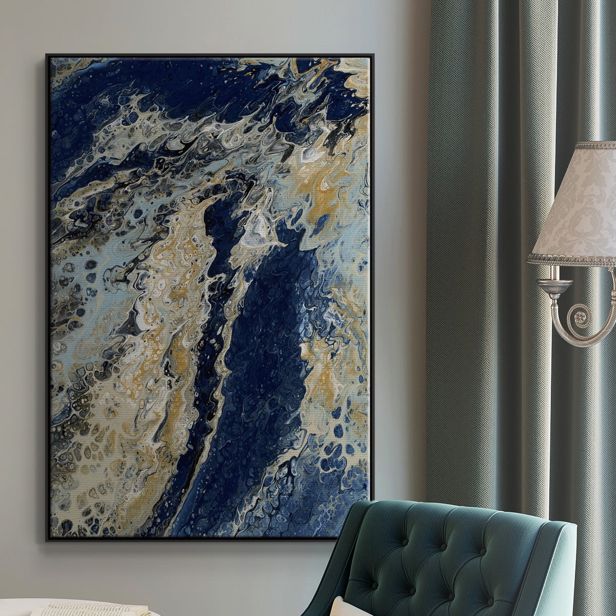 C39 Framed Premium Gallery Wrapped Canvas - Ready to Hang - 25 x 37 - Black Floating Frame